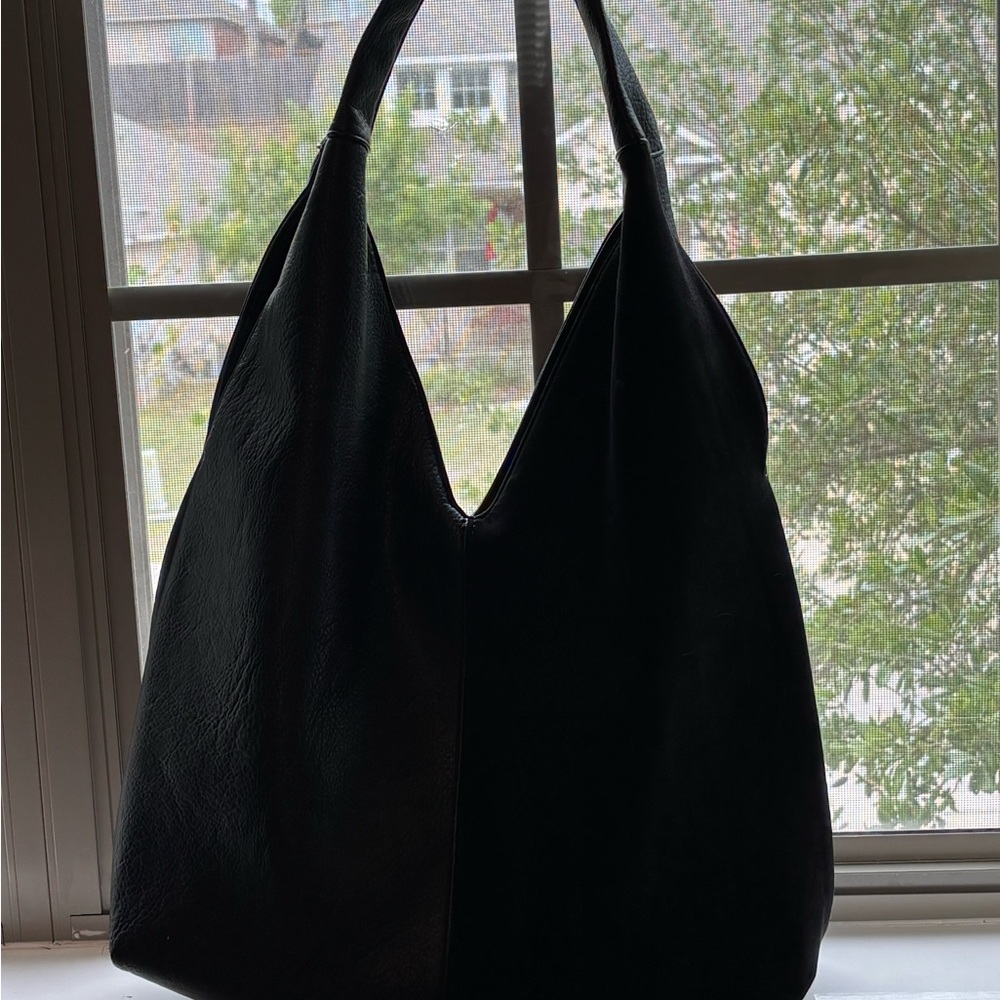 Anthropologie Black Slouchy Hobo Shoulder Bag
